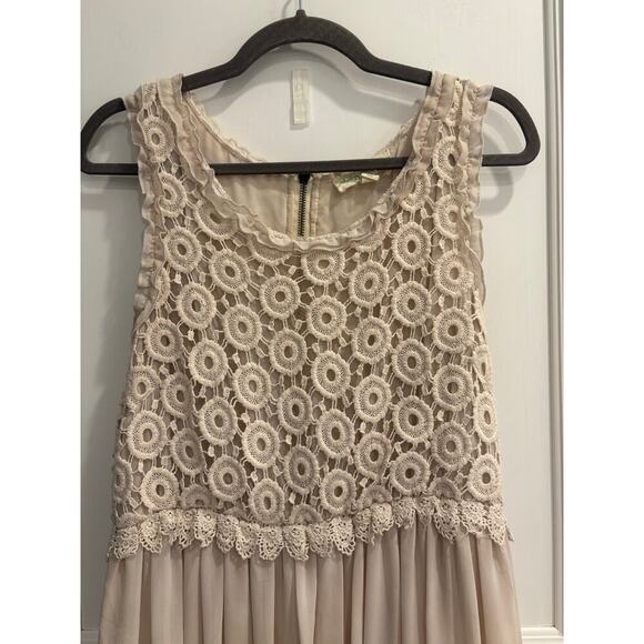 Staring at Stars Urban Outfitters Large Cream Crochet Top Dress Feminine Girly - Picture 3 of 5